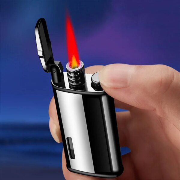 Briquet Turbo Jet en métal caralisé, torche butane compacte, Laguna, gaz kérosène, coupe-vent, or 1300 C, cadeau pour fumeur – Image 2