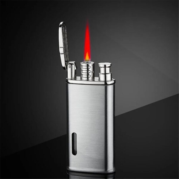 Briquet Turbo Jet en métal caralisé, torche butane compacte, Laguna, gaz kérosène, coupe-vent, or 1300 C, cadeau pour fumeur