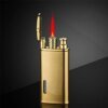 Briquet Turbo Jet en métal caralisé, torche butane compacte, Laguna, gaz kérosène, coupe-vent, or 1300 C, cadeau pour fumeur