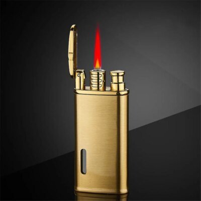 Briquet Turbo Jet en métal caralisé, torche butane compacte, Laguna, gaz kérosène, coupe-vent, or 1300 C, cadeau pour fumeur
