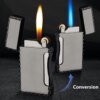19605-d57f35.jpg Briquet à gaz butane aste pour touristes, flamme bleue et flamme nue, jet en métal