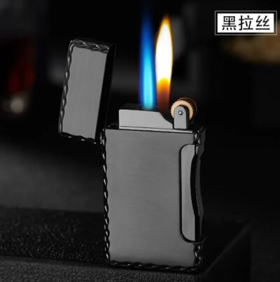 Briquet à gaz butane aste pour touristes, flamme bleue et flamme nue, jet en métal