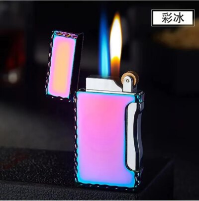 Briquet à gaz butane aste pour touristes, flamme bleue et flamme nue, jet en métal
