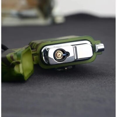 Briquet à jet de flamme bleue portable étanche avec lanière, allume-cigare turbo au butane, gadgets de pataugeoire de camping pour hommes, extérieur