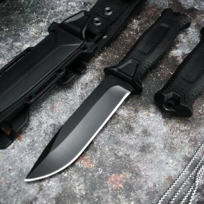 19730-5b9db0.jpg Couteau de chasse à lame 12C27, manche, tactique Camping survie Combat de poche, couteaux en titane, poche demi-dents + gaine ABS