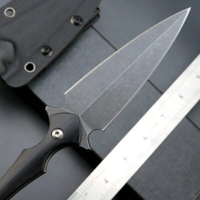 Eafengrow-Couteau à lame en acier, manche Micarta /G10, outil EDC pour le travail en plein air, le camping, la randonnée et la survie, C1292 Partners