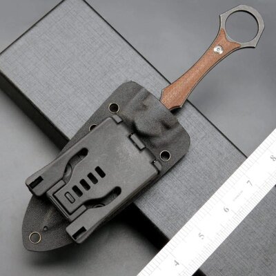 Eafengrow-Couteau à lame en acier, manche Micarta /G10, outil EDC pour le travail en plein air, le camping, la randonnée et la survie, C1292 Partners