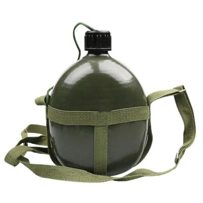 Bouteille militaire en aluminium de grande capacité, pratique, bouteille d'eau de survie, bouilloire de cantine pour Camping en plein air voyage randonnée poisson