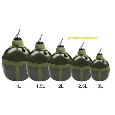 Bouteille militaire en aluminium de grande capacité, pratique, bouteille d'eau de survie, bouilloire de cantine pour Camping en plein air voyage randonnée poisson