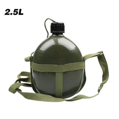 Bouteille militaire en aluminium de grande capacité, pratique, bouteille d'eau de survie, bouilloire de cantine pour Camping en plein air voyage randonnée poisson