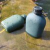 19856-2ebff3.jpg Bouteille d'eau de cantine militaire avec couvercle, bouilloire de survie, camping, randonnée, sac à dos, extérieur, 1L