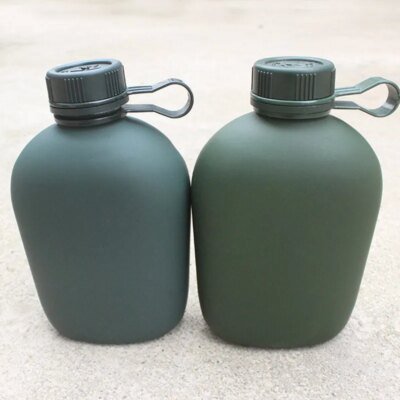 19856-7d539d.jpg Bouteille d'eau de cantine militaire avec couvercle, bouilloire de survie, camping, randonnée, sac à dos, extérieur, 1L