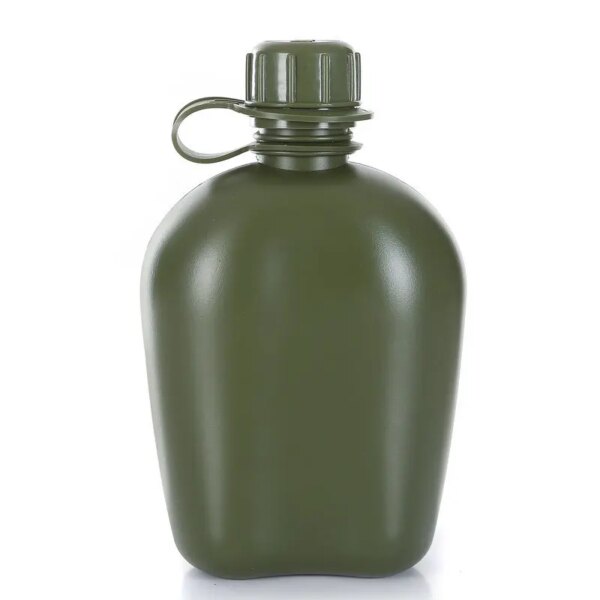 Bouteille de cantine militaire, 1l, pour l'extérieur, Camping, randonnée, sac à dos, bouteille d'eau de survie, bouilloire avec couvercle – Image 3