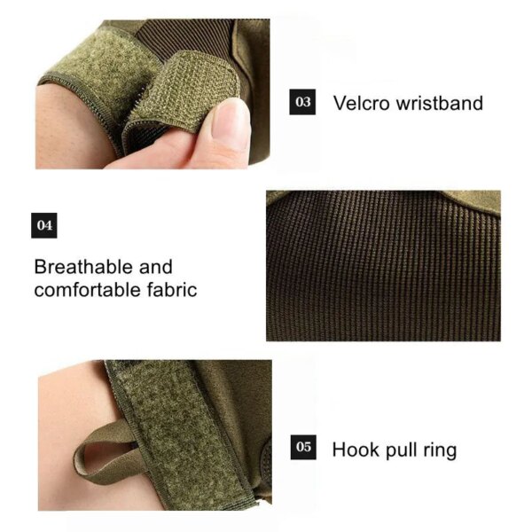 Gants tactiques militaires de tir, Design tactile, sport, protection – Image 4