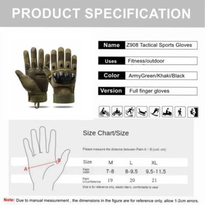 Gants tactiques militaires de tir, Design tactile, sport, protection