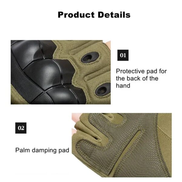 Gants tactiques militaires de tir, Design tactile, sport, protection – Image 3