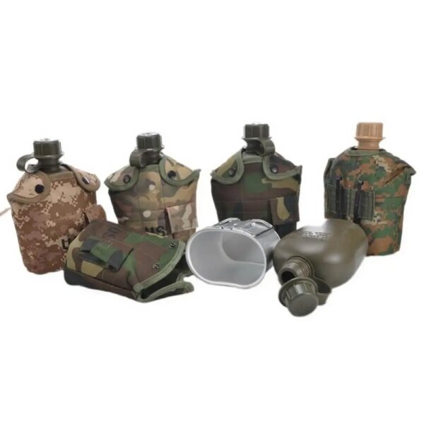 Bouteille d'Eau Militaire de l'Armée, Tasse de Cantine Portable pour l'Extérieur, le Camping, la Randonnée, 1L – Image 3