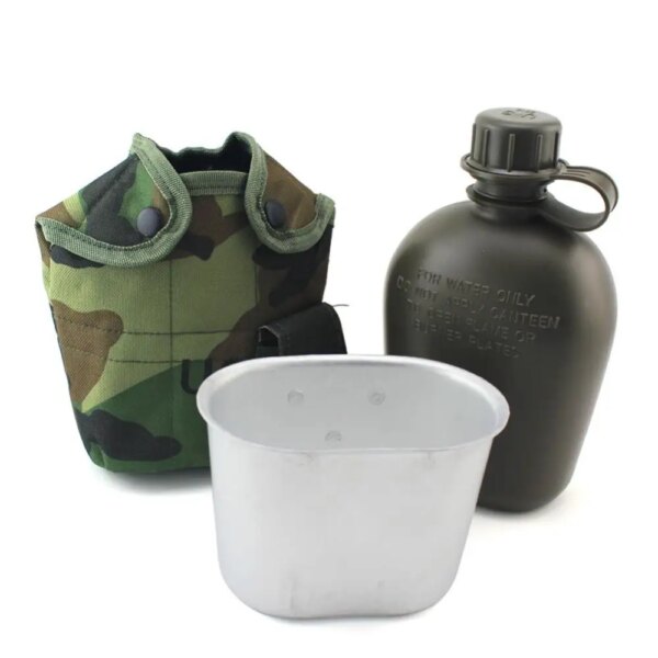 Bouteille d'Eau Militaire de l'Armée, Tasse de Cantine Portable pour l'Extérieur, le Camping, la Randonnée, 1L – Image 4
