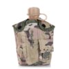 Bouteille de cantine militaire, 1l, pour l'extérieur, Camping, randonnée, sac à dos, bouteille d'eau de survie, bouilloire avec couvercle