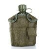 Bouteille de cantine militaire, 1l, pour l'extérieur, Camping, randonnée, sac à dos, bouteille d'eau de survie, bouilloire avec couvercle
