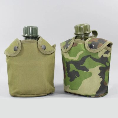 19932-9c50b5.jpg Bouteille d'eau de cantine militaire avec couvercle, bouilloire extérieure, bouteille de survie, camping, randonnée, sac à dos, 1L