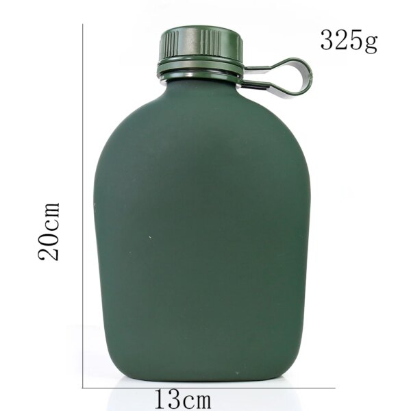 CamSolomon-Bouteille d'eau militaire portable avec sangle initiée, bouilloire de pique-nique, fiole de camping en aluminium, sports de plein air, cantine, pot, 1L