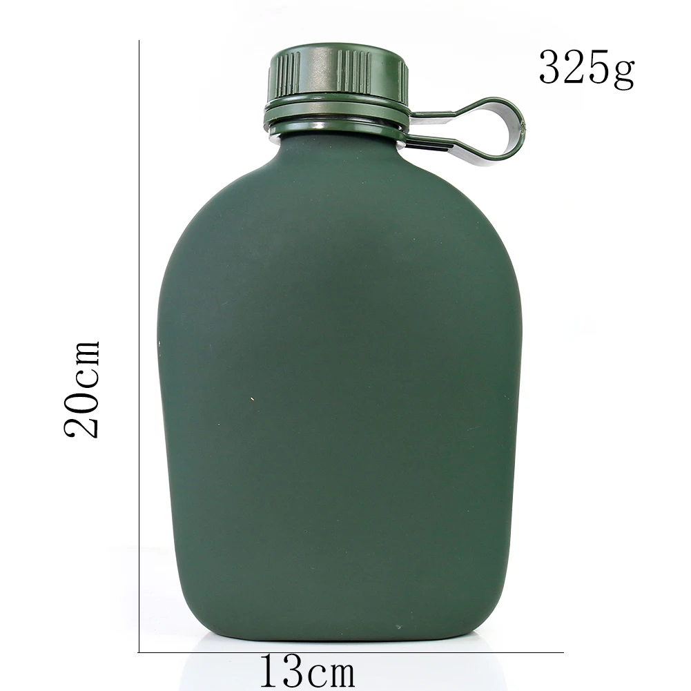CamSolomon-Bouteille d'eau militaire portable avec sangle initiée, bouilloire de pique-nique, fiole de camping en aluminium, sports de plein air, cantine, pot, 1L – Image 5