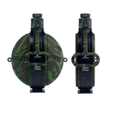 Bouteille d'Eau Pliable Militaire en Silicone, Bouilloire, Cantine avec Boussole, pour Voyage, Randonnée, Camping