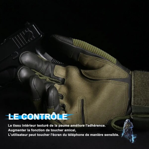Gants tactiques à écran tactile, militaire, Combat, Airsoft, Paintball, chasse, randonnée, cyclisme, motard, jointure dure, doigt complet pour hommes – Image 5