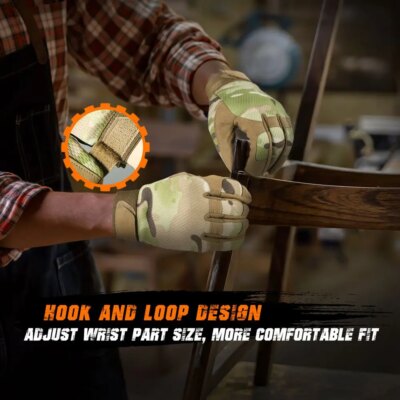 Gants tactiques Multicam antidérapants, vélo militaire, Airsoft, moto, tir Paintball, équipement de travail, camouflage, longue mitaine doigt complet pour hommes et femmes ete