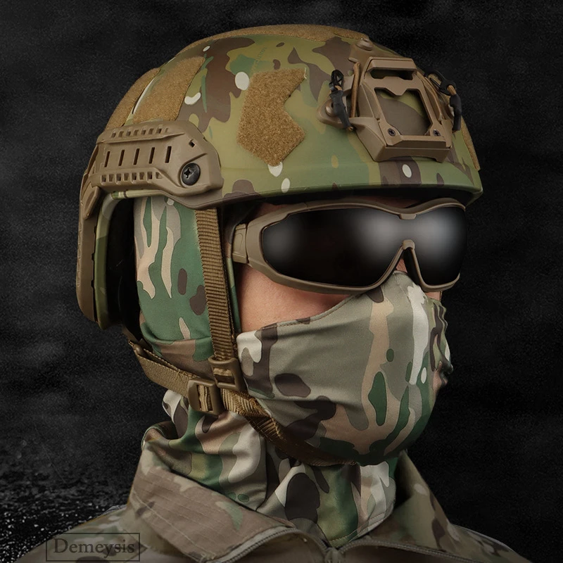 Dulmask-Cagoule d'extérieur en silicone demi-visage coupe-vent, équipement de sauna, chasse Airsoft, CS, jeu, casquette solaire – Image 4