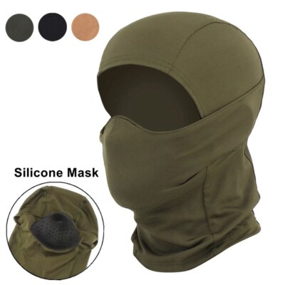 20123-931708.jpg Dulmask-Cagoule d'extérieur en silicone demi-visage coupe-vent, équipement de sauna, chasse Airsoft, CS, jeu, casquette solaire
