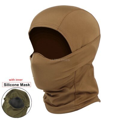 Dulmask-Cagoule d'extérieur en silicone demi-visage coupe-vent, équipement de sauna, chasse Airsoft, CS, jeu, casquette solaire