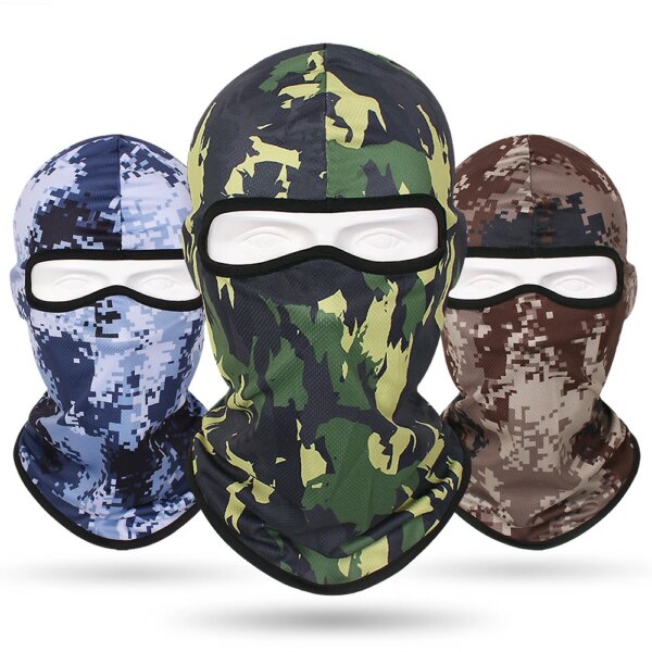 Cagoule de Camouflage pour Ski, écharpe complète pour le visage, cyclisme, bouclier facial, chauffe-tête, casquette tactique Airsoft, doublure de casque, hiver