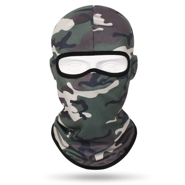Cagoule de Camouflage pour Ski, écharpe complète pour le visage, cyclisme, bouclier facial, chauffe-tête, casquette tactique Airsoft, doublure de casque, hiver – Image 2