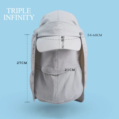 Pare-soleil multifonctionnel pour hommes, chapeaux de plein air pêche randonnée homme, chapeau de soleil à séchage rapide détachable respirant chapeau d'été casquette de Baseball