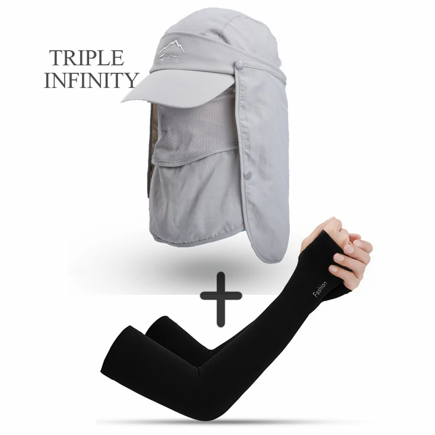 Pare-soleil multifonctionnel pour hommes, chapeaux de plein air pĂȘche randonnĂ©e homme, chapeau de soleil Ă sĂ©chage rapide dĂ©tachable respirant chapeau d'Ă©tĂ© casquette de Baseball â Image 5