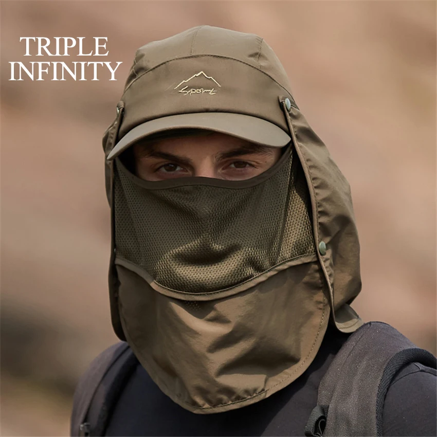 Pare-soleil multifonctionnel pour hommes, chapeaux de plein air pĂȘche randonnĂ©e homme, chapeau de soleil Ă sĂ©chage rapide dĂ©tachable respirant chapeau d'Ă©tĂ© casquette de Baseball