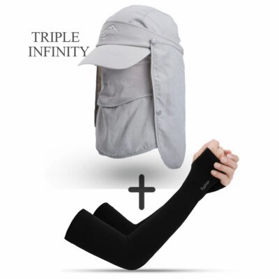 Pare-soleil multifonctionnel pour hommes, chapeaux de plein air pêche randonnée homme, chapeau de soleil à séchage rapide détachable respirant chapeau d'été casquette de Baseball