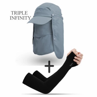 Pare-soleil multifonctionnel pour hommes, chapeaux de plein air pêche randonnée homme, chapeau de soleil à séchage rapide détachable respirant chapeau d'été casquette de Baseball