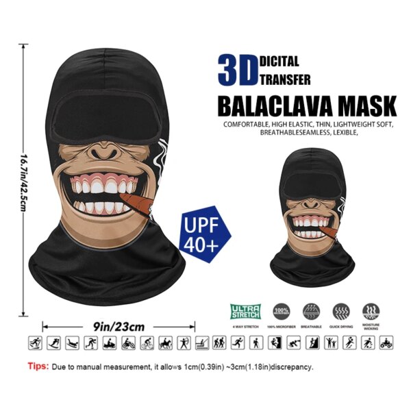 Cagoule de protection solaire de l'armée, masque facial de moto, bandana respirant, cyclisme, casquette d'hiver, masque de ski, camping, vélo, équipement de sauna – Image 4