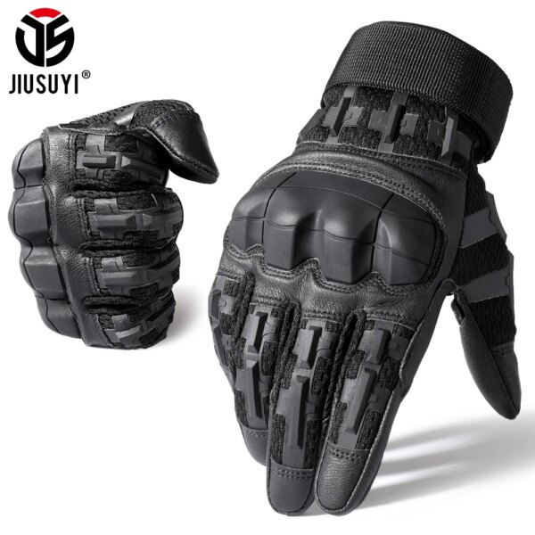 Gants tactiques doigt complet en cuir PU pour hommes et femmes, équipement de protection, pour Paintball, Airsoft, chasse