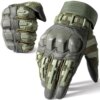 Gants tactiques doigt complet en cuir PU pour hommes et femmes, équipement de protection, pour Paintball, Airsoft, chasse