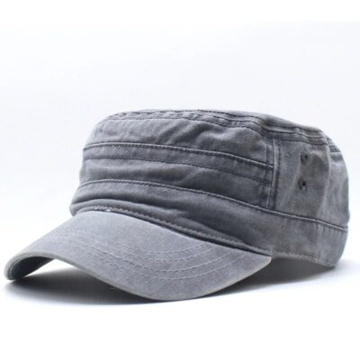 Casquette militaire en coton délavé pour hommes, chapeau de cadet décontracté, casquettes plates unisexes, chapeaux de l'armée vintage, nouvelle mode, été, printemps