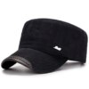 Casquette militaire en coton délavé pour hommes, chapeau de cadet décontracté, casquettes plates unisexes, chapeaux de l'armée vintage, nouvelle mode, été, printemps