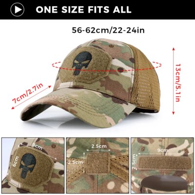 Casquette de Baseball, Camouflage militaire tactique de l'armée, Combat , army airsoft Paintball hat, Football cap, classique réglable, Snapback, chapeaux de soleil pour hommes femme