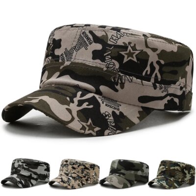 Casquettes de Baseball Vintage pour hommes et femmes, en coton, Camouflage, plat, ajustable, pour l'extérieur, visière respirante, protection solaire, chapeau décontracté