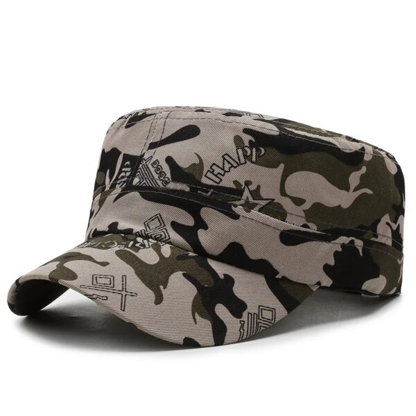 Casquettes de Baseball Vintage pour hommes et femmes, en coton, Camouflage, plat, ajustable, pour l'extérieur, visière respirante, protection solaire, chapeau décontracté – Image 3