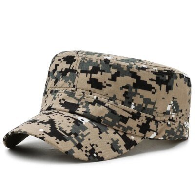 20832-3dd545.jpg Casquettes de Baseball Vintage pour hommes et femmes, en coton, Camouflage, plat, ajustable, pour l'extérieur, visière respirante, protection solaire, chapeau décontracté