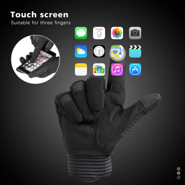 Gants tactiques doigt complet pour hommes et femmes, pour tir de Paintball, Airsoft, Combat, travail, conduite, chasse – Image 5